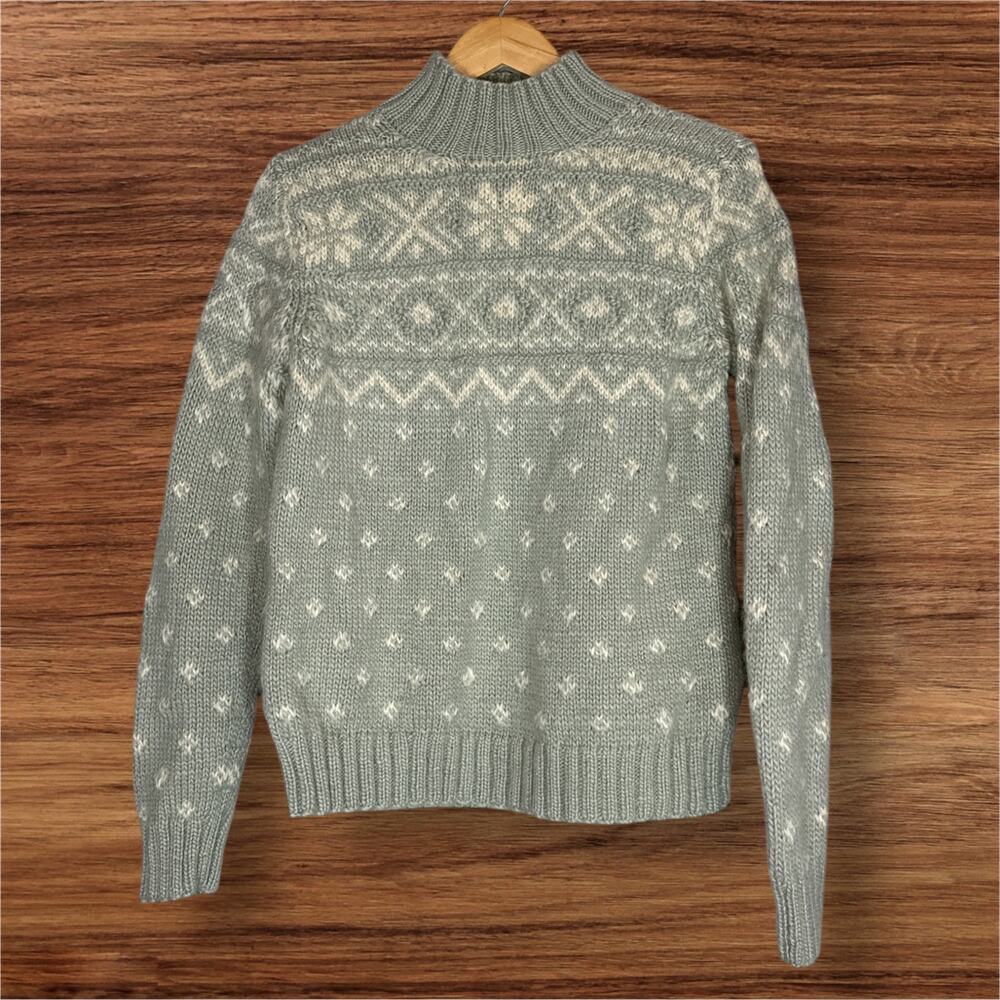 Ralph Lauren Hand Knit Wool Mohair Sweater Northern Lights Thick Cozy Small VTG